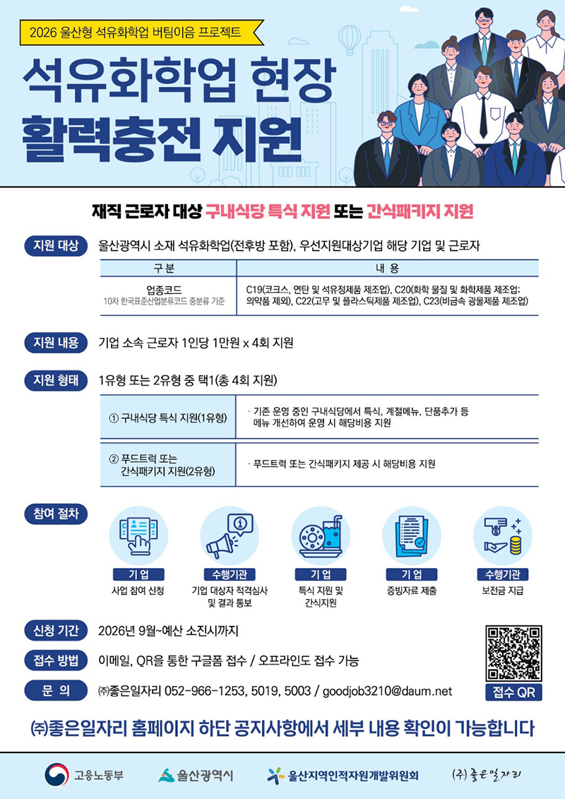 석유화학업 현장 활력충전 지원 아래 상세설명